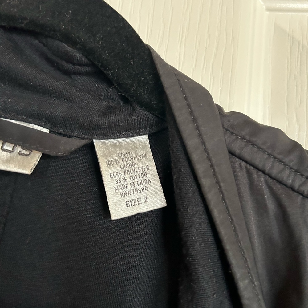 Chico’s black lightweight ruched zip front windbreaker jacket size 2 Large - Picture 5 of 10